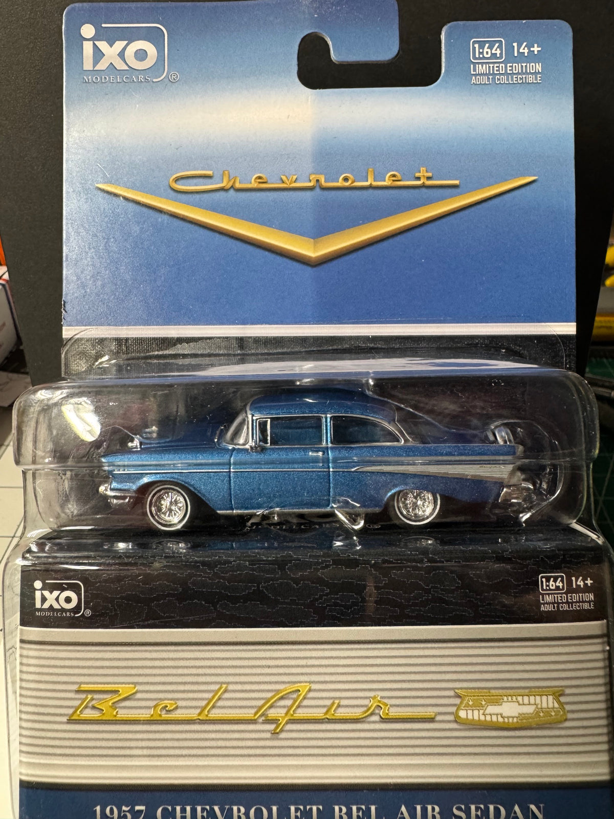 1:64 IXO 1957 Chevrolet Bel Air Sedan in Blue