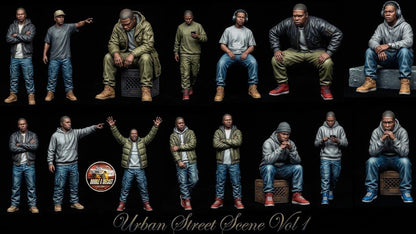 Urban Street Scene Vol 1 — 1:64 Miniature Figures, STL Digital Files