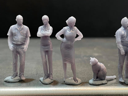 1:64 Miniature Human Figures - Resin / unpainted - great for Dioramas / Hot Wheels - Made in the USA GROUP 162 - Miniature Figure