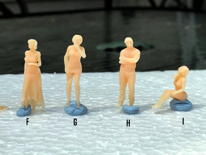 1:64 Scale Miniature People - Resin / unpainted - great for Dioramas / Hot Wheels - Made in the USA