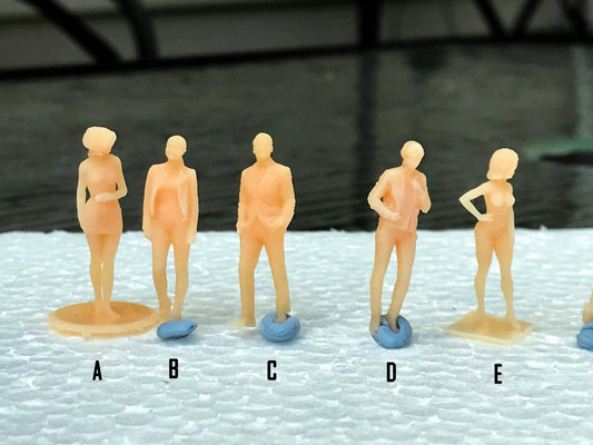 1:64 Scale Miniature People - Resin / unpainted - great for Dioramas / Hot Wheels - Made in the USA