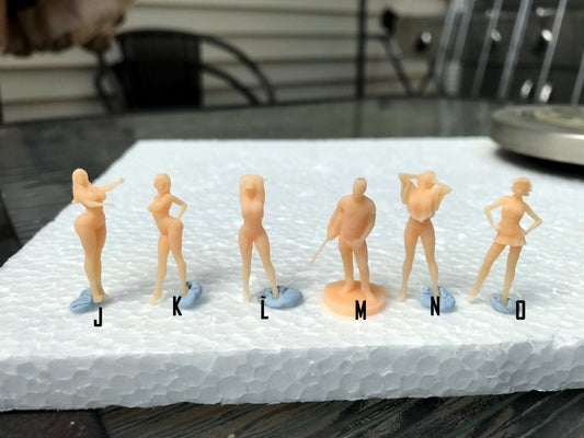 1:64 Scale Miniature People Group 2 - Resin / unpainted - great for Dioramas / Hot Wheels - Made in the USA