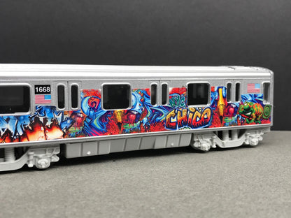 Graffiti Riddled Subway Train Car - CHICO NYC Tags, under 7" Long. Great for Display or Diorama
