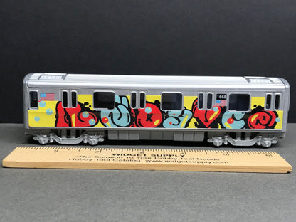 Graffiti Riddled Subway Train Car - Standard Graffiti, under 7" Long. Great for Display or Diorama