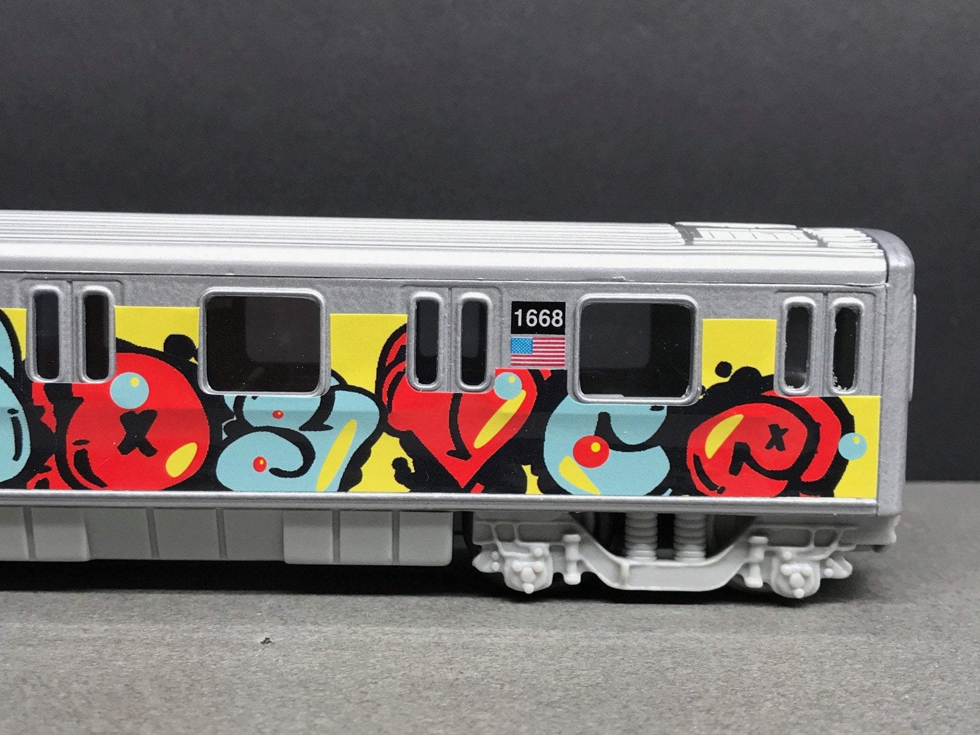 Graffiti Riddled Subway Train Car - Standard Graffiti, under 7" Long. Great for Display or Diorama