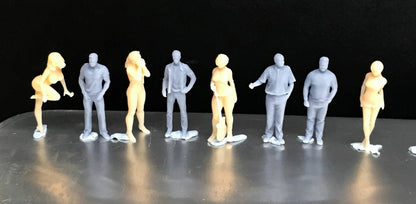 1:64 Scale Miniature People - Resin / unpainted - great for Dioramas / Hot Wheels - Made in the USA GROUP 17