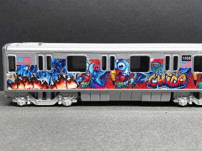 Graffiti Riddled Subway Train Car - CHICO NYC Tags, under 7" Long. Great for Display or Diorama