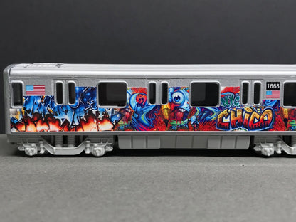 Graffiti Riddled Subway Train Car - CHICO NYC Tags, under 7" Long. Great for Display or Diorama