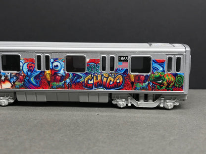 Graffiti Riddled Subway Train Car - CHICO NYC Tags, under 7" Long. Great for Display or Diorama
