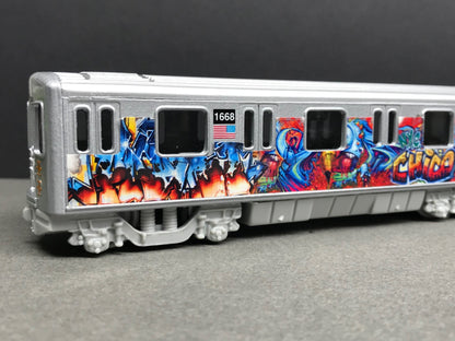 Graffiti Riddled Subway Train Car - CHICO NYC Tags, under 7" Long. Great for Display or Diorama