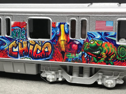 Graffiti Riddled Subway Train Car - CHICO NYC Tags, under 7" Long. Great for Display or Diorama