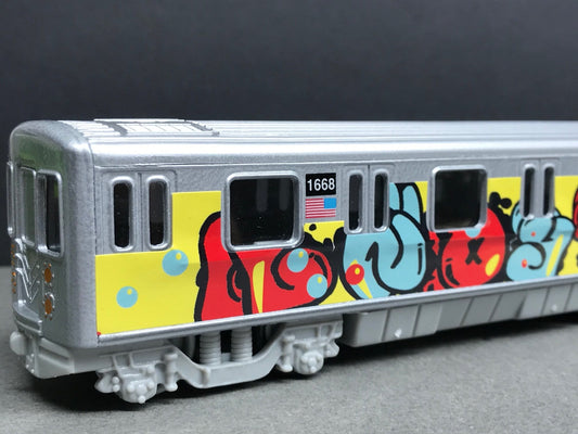 Graffiti Riddled Subway Train Car - Standard Graffiti, under 7" Long. Great for Display or Diorama