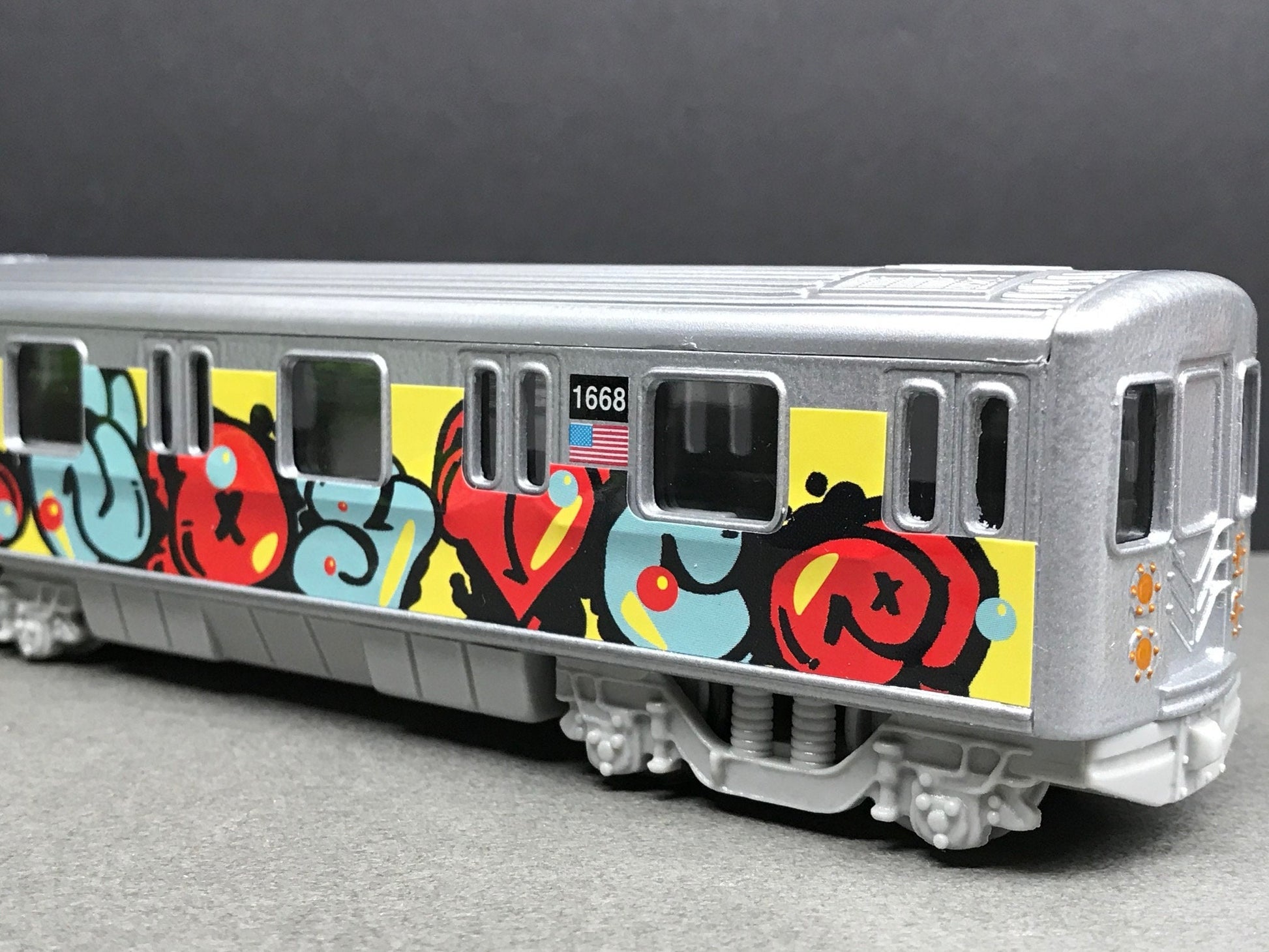 Graffiti Riddled Subway Train Car - Standard Graffiti, under 7" Long. Great for Display or Diorama