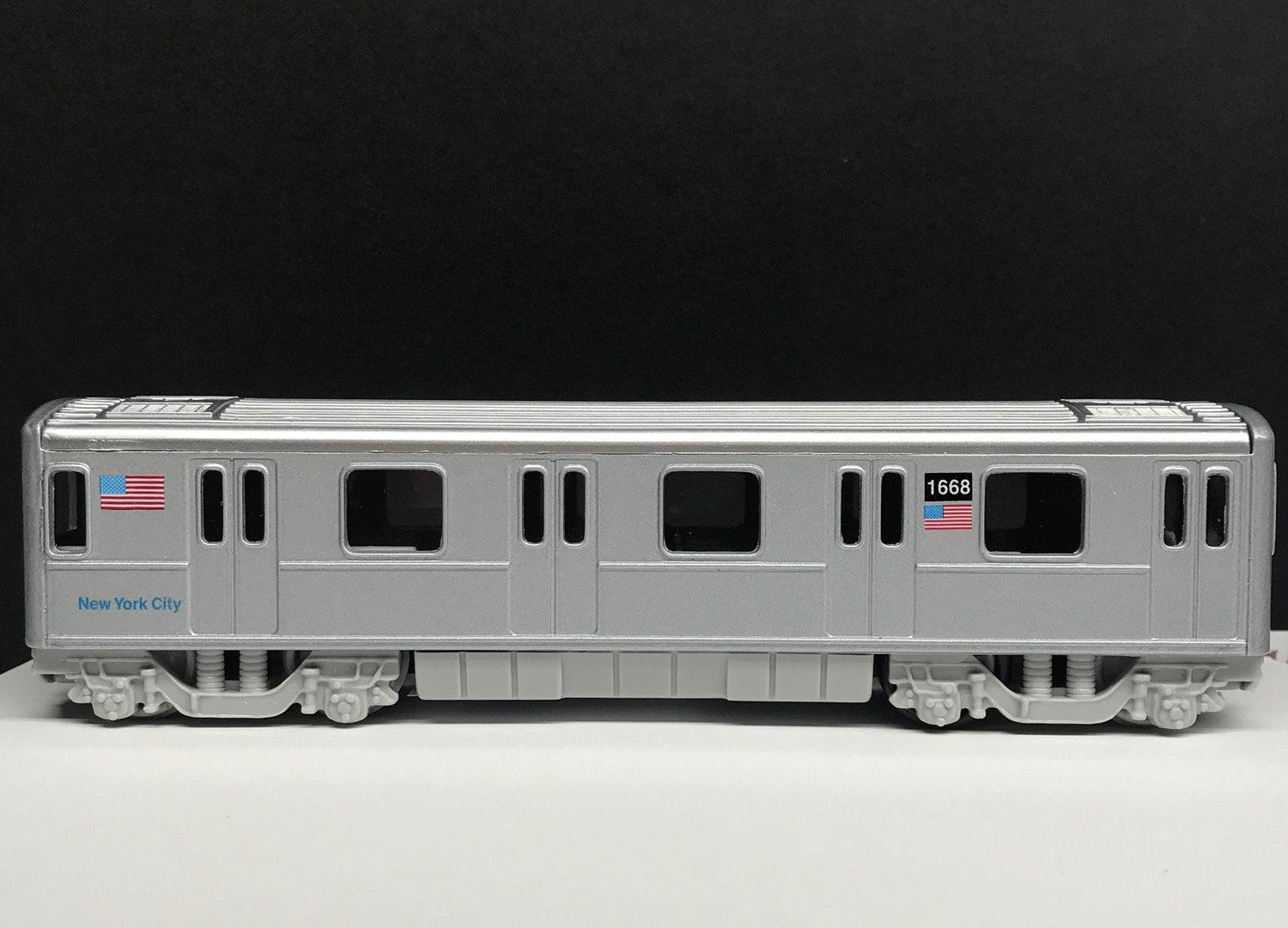 Plain NYC Metro Subway Train Car - "Clean" - under 7" Long. Great for Display or Diorama