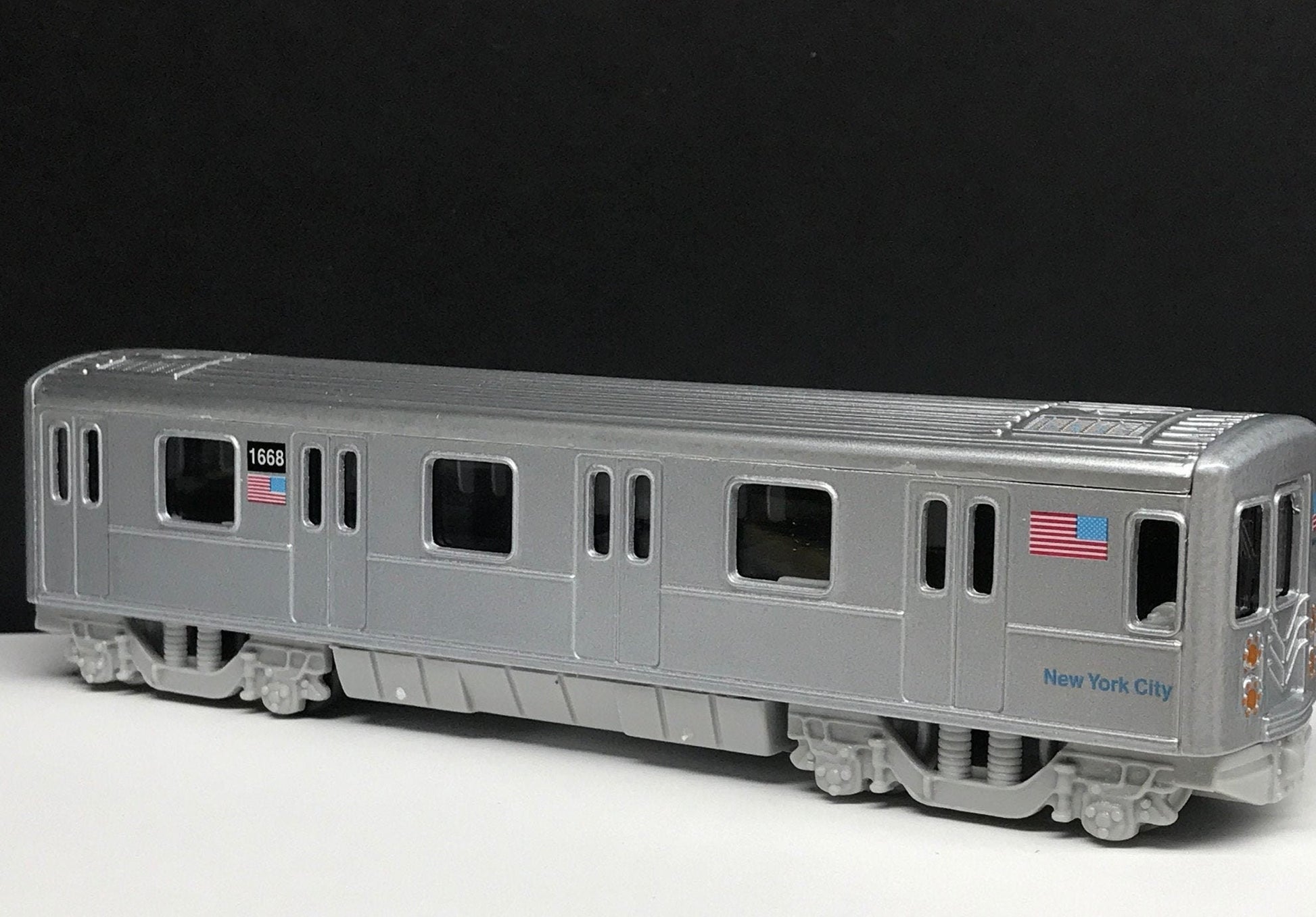Plain NYC Metro Subway Train Car - "Clean" - under 7" Long. Great for Display or Diorama