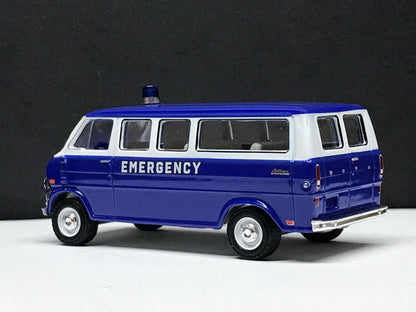 1-64 Scale / S-Scale 1969 Ford Club Wagon Emergency Van - Great For Dioramas & Diecast Photography