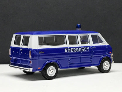 1-64 Scale / S-Scale 1969 Ford Club Wagon Emergency Van - Great For Dioramas & Diecast Photography