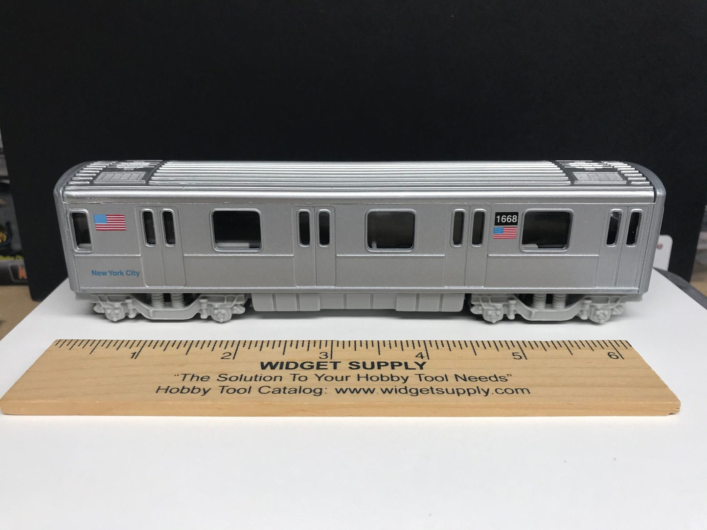 Plain NYC Metro Subway Train Car - "Clean" - under 7" Long. Great for Display or Diorama