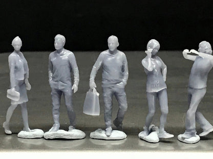 1:64 Scale Miniature People - Resin / unpainted - great for Dioramas / Hot Wheels - Made in the USA GROUP 54 - Miniature Figures