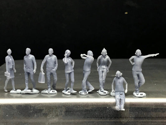 1:64 Scale Miniature People - Resin / unpainted - great for Dioramas / Hot Wheels - Made in the USA GROUP 54 - Miniature Figures