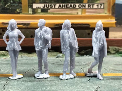 1:64 Scale Miniature People - Resin / unpainted - great for Dioramas / Hot Wheels - Made in the USA GROUP 79- Miniature Figures