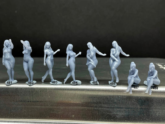 1:64 Scale Miniature People - Resin / unpainted - great for Dioramas / Hot Wheels - Made in the USA GROUP 118- Miniature Figures