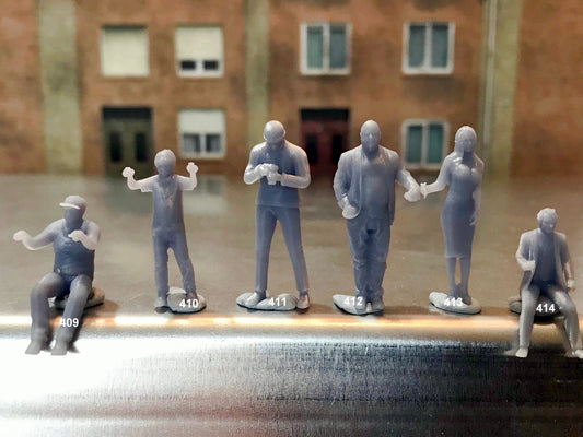 1:64 Scale Miniature People - Resin / unpainted - great for Dioramas / Hot Wheels - Made in the USA GROUP 106- Miniature Figures