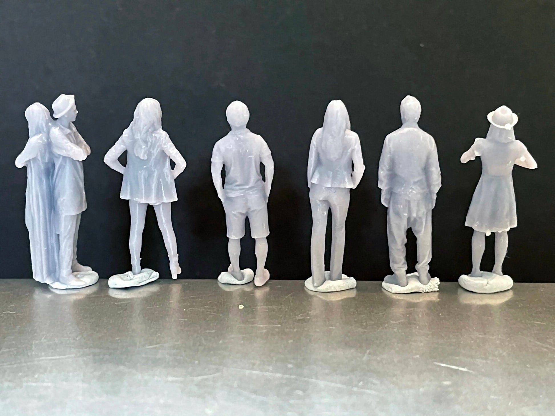 1:64 Miniature Human Figures - Resin / unpainted - great for Dioramas / Hot Wheels - Made in the USA GROUP 155 - Miniature Figures