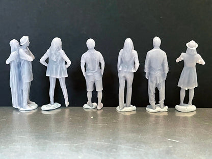 1:64 Miniature Human Figures - Resin / unpainted - great for Dioramas / Hot Wheels - Made in the USA GROUP 155 - Miniature Figures