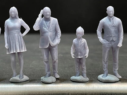 1:64 Miniature Human Figures - Resin / unpainted - great for Dioramas / Hot Wheels - Made in the USA GROUP 160 - Miniature Figures