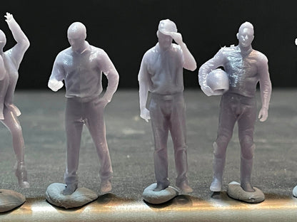 1:64 Miniature Human Figures - Resin / unpainted - great for Dioramas / Hot Wheels - Made in the USA GROUP 165 - Miniature Figures