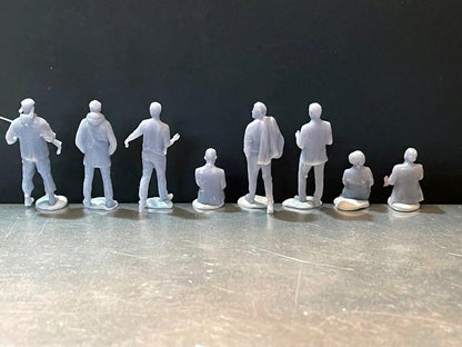 1:64 Miniature Human Figures - Resin / unpainted - great for Dioramas / Hot Wheels - Made in the USA GROUP 169 - Miniature Figures