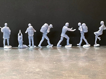 1:64 Miniature Human Figures - Resin / unpainted - great for Dioramas / Hot Wheels - Made in the USA GROUP 171 - Miniature Figures