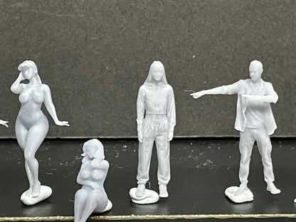 1:64 Miniature Human Figures - Resin / unpainted - great for Dioramas / Hot Wheels - Made in the USA GROUP 201 - Miniature Figures