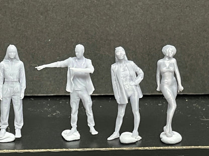 1:64 Miniature Human Figures - Resin / unpainted - great for Dioramas / Hot Wheels - Made in the USA GROUP 201 - Miniature Figures