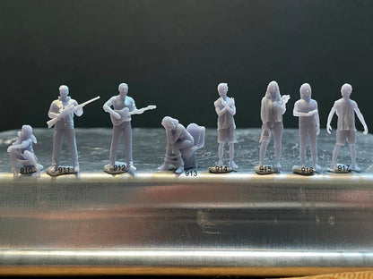 1:64 Miniature Human Figures - Resin / unpainted - great for Dioramas / Hot Wheels - Made in the USA GROUP 202 - Miniature Figures