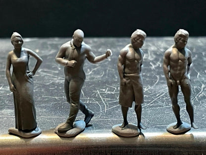 1:64 Miniature Human Figures - Resin / unpainted - great for Dioramas / Hot Wheels - Made in the USA GROUP 204 - Miniature Figures