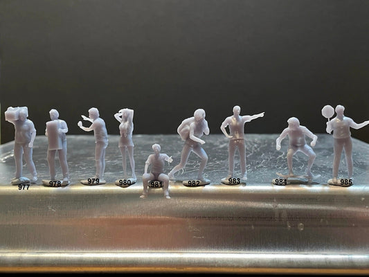 1:64 Miniature Human Figures - Resin / unpainted - great for Dioramas / Hot Wheels - Made in the USA GROUP 219 - Miniature Figures