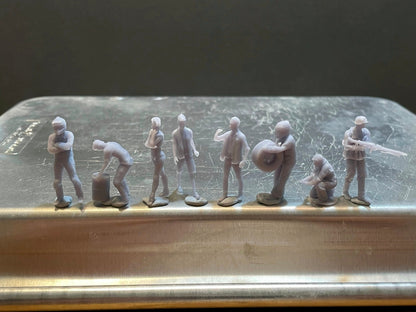 1:64 Miniature Human Figures - Resin / unpainted - great for Dioramas / Hot Wheels - Made in the USA GROUP 221 - Miniature Figures