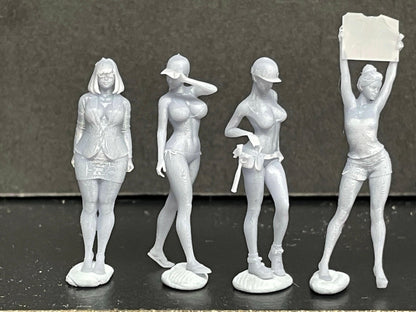 1:64 Miniature Human Figures - Resin / unpainted - great for Dioramas / Hot Wheels - Made in the USA GROUP 199 - Miniature Figures