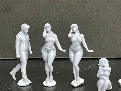 1:64 Miniature Human Figures - Resin / unpainted - great for Dioramas / Hot Wheels - Made in the USA GROUP 201 - Miniature Figures