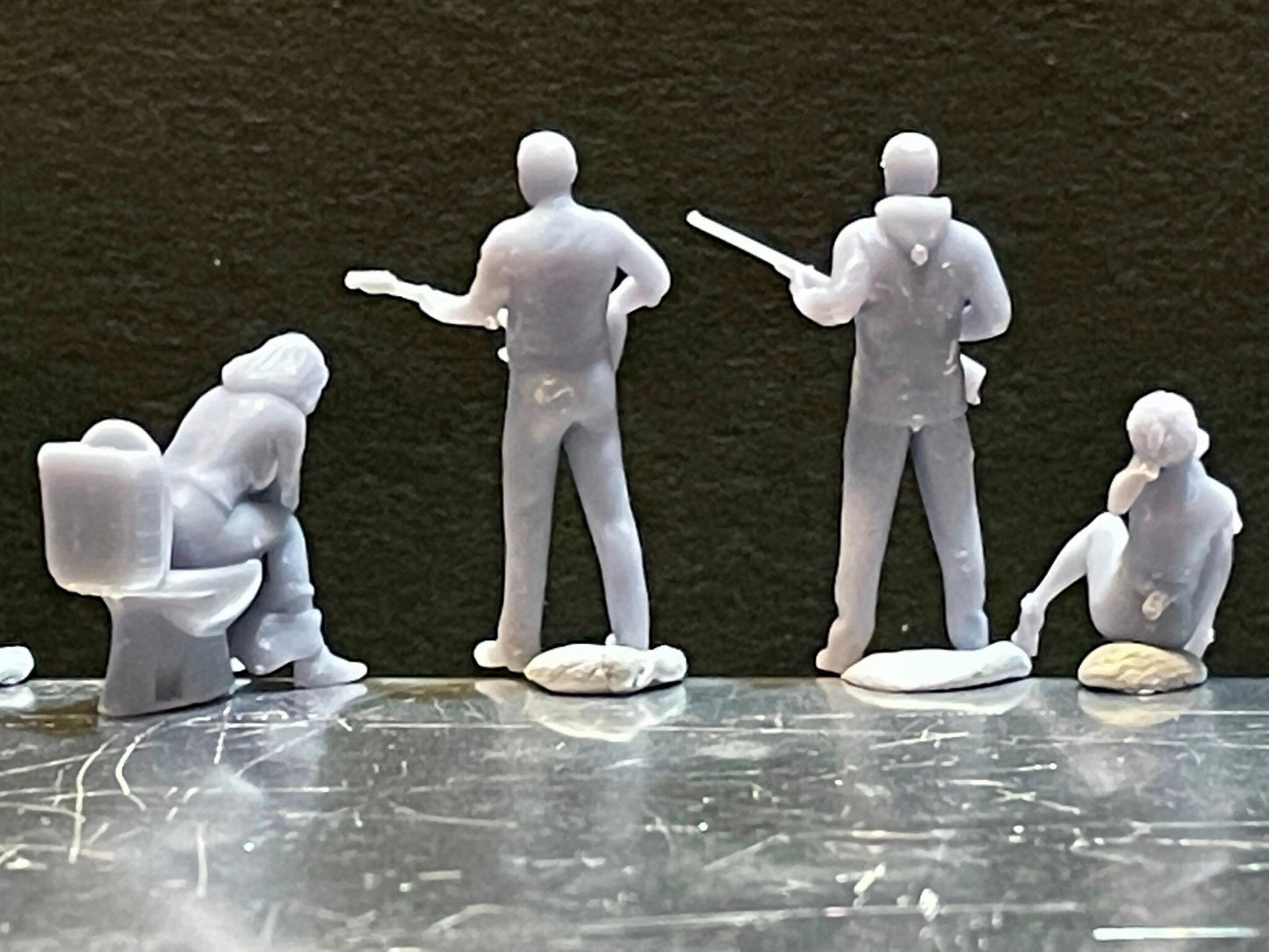 1:64 Miniature Human Figures - Resin / unpainted - great for Dioramas / Hot Wheels - Made in the USA GROUP 202 - Miniature Figures