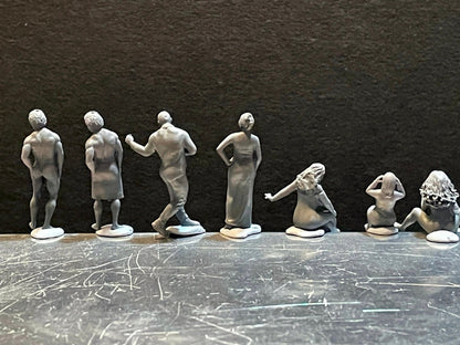 1:64 Miniature Human Figures - Resin / unpainted - great for Dioramas / Hot Wheels - Made in the USA GROUP 204 - Miniature Figures