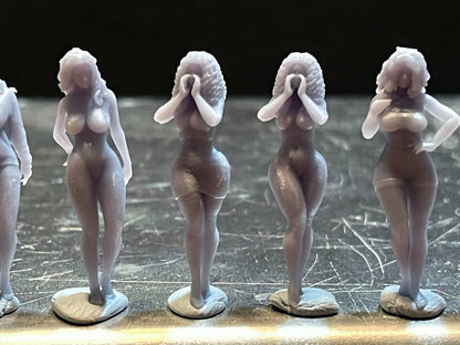 1:64 Miniature Human Figures - Resin / unpainted - great for Dioramas / Hot Wheels - Made in the USA GROUP 206 - Miniature Figures