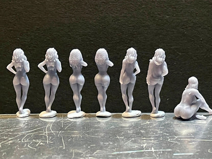 1:64 Miniature Human Figures - Resin / unpainted - great for Dioramas / Hot Wheels - Made in the USA GROUP 206 - Miniature Figures