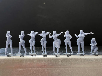 1:64 Miniature Human Figures - Resin / unpainted - great for Dioramas / Hot Wheels - Made in the USA GROUP 228 - Miniature Figures