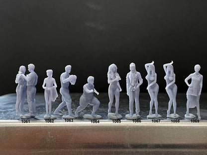 1:64 Miniature Human Figures - Resin / unpainted - great for Dioramas / Hot Wheels - Made in the USA GROUP 231 - Miniature Figures