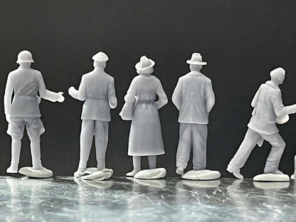 1:64 Miniature Human Figures - Resin / unpainted - great for Dioramas / Hot Wheels - Made in the USA GROUP 233 - Miniature Figures