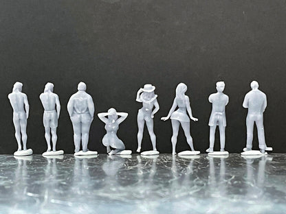 1:64 Miniature Human Figures - Resin / unpainted - great for Dioramas / Hot Wheels - Made in the USA GROUP 227 - Miniature Figures