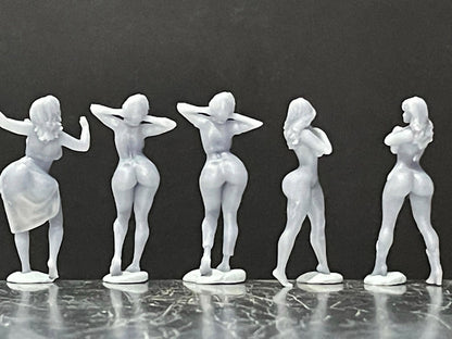 1:64 Miniature Human Figures - Resin / unpainted - great for Dioramas / Hot Wheels - Made in the USA GROUP 228 - Miniature Figures